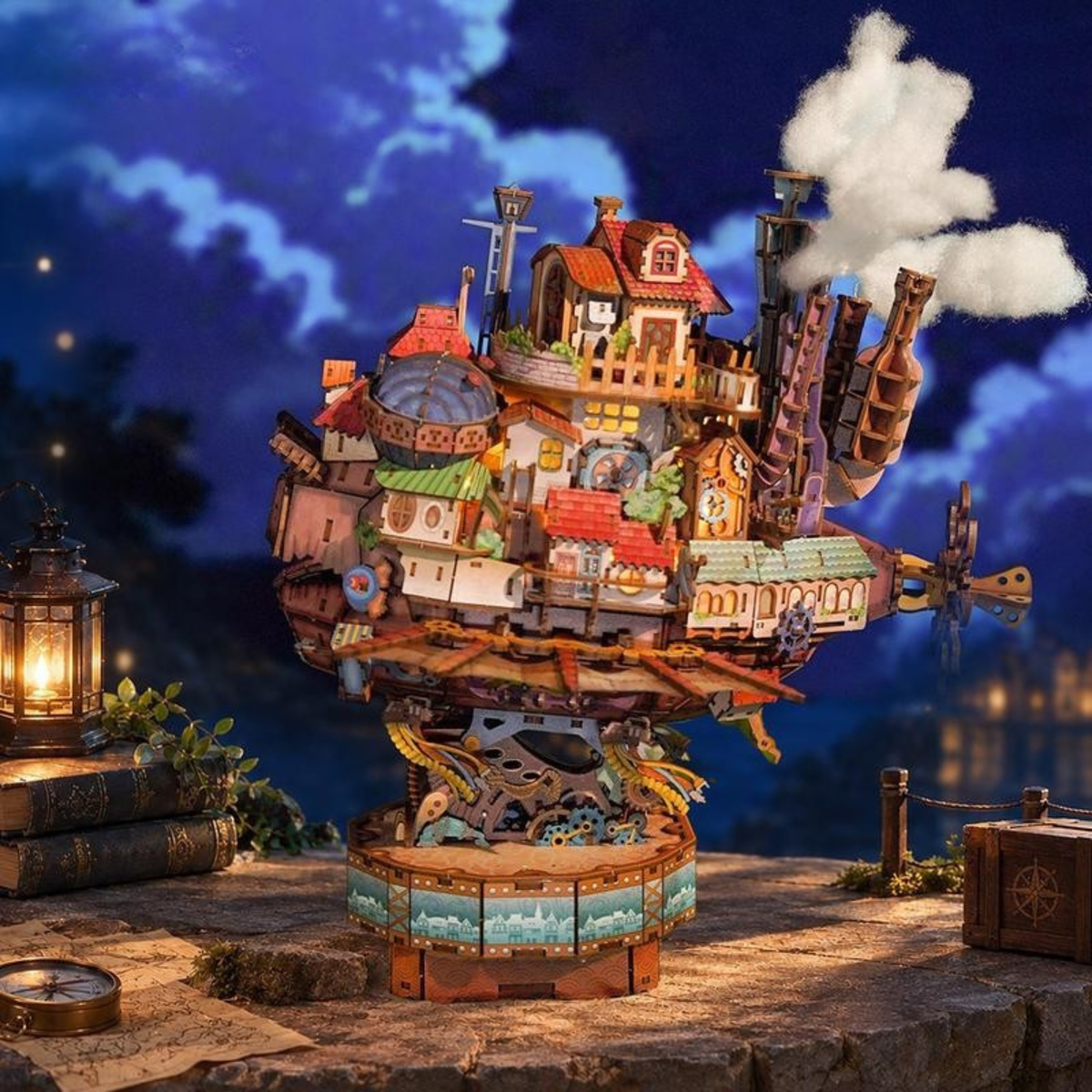Walking Castle ~ Wooden DIY 3D Transmission Puzzle Kit