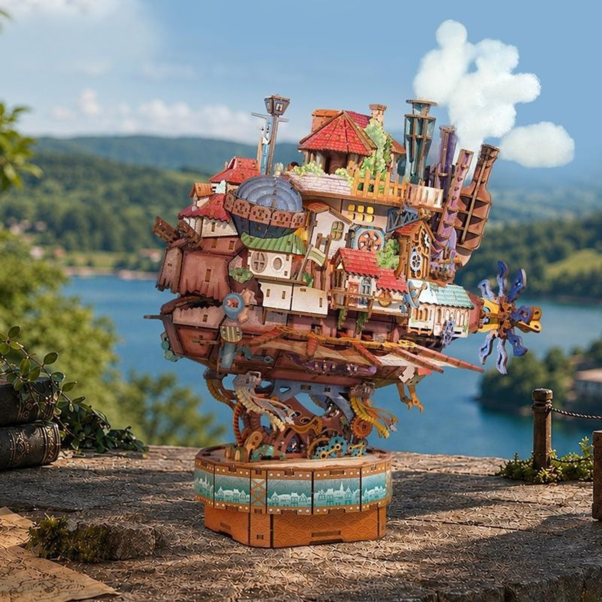Walking Castle ~ Wooden DIY 3D Transmission Puzzle Kit